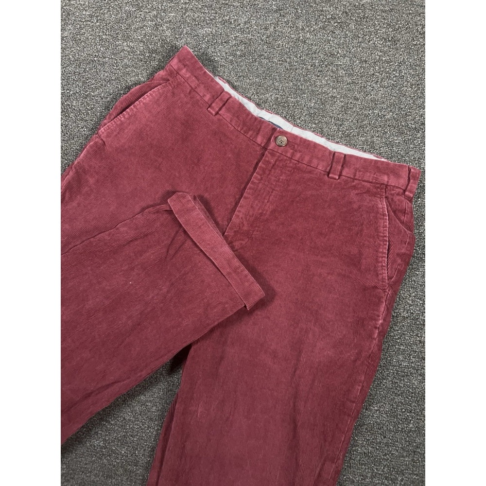 Brooks Brothers Clark Corduroy Pants Men's 36x32 (Fits 35x30) Burgundy Dress